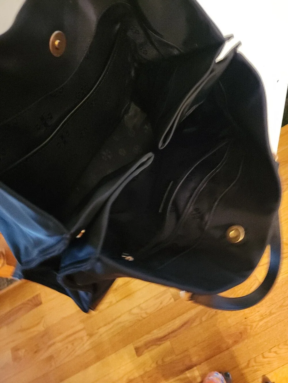 Tory Burch Ella Black Logo Nylon Tote